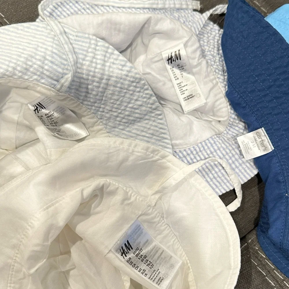 Kids' Blue and White Striped Bucket Hat